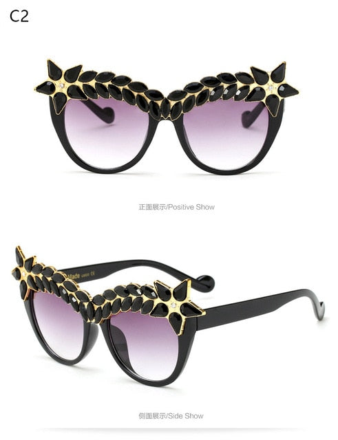 Luxury Cat Eye Diamond Sunglasses