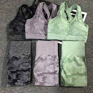 Camouflage Yoga Set Gym Fitness Clothing