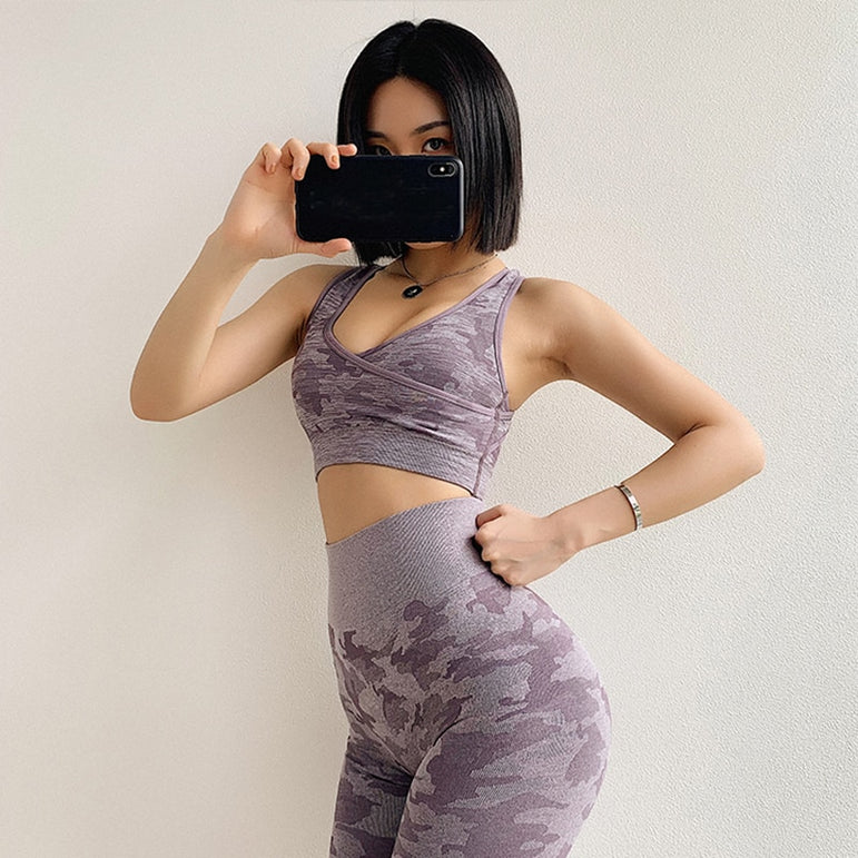Camouflage Yoga Set Gym Fitness Clothing