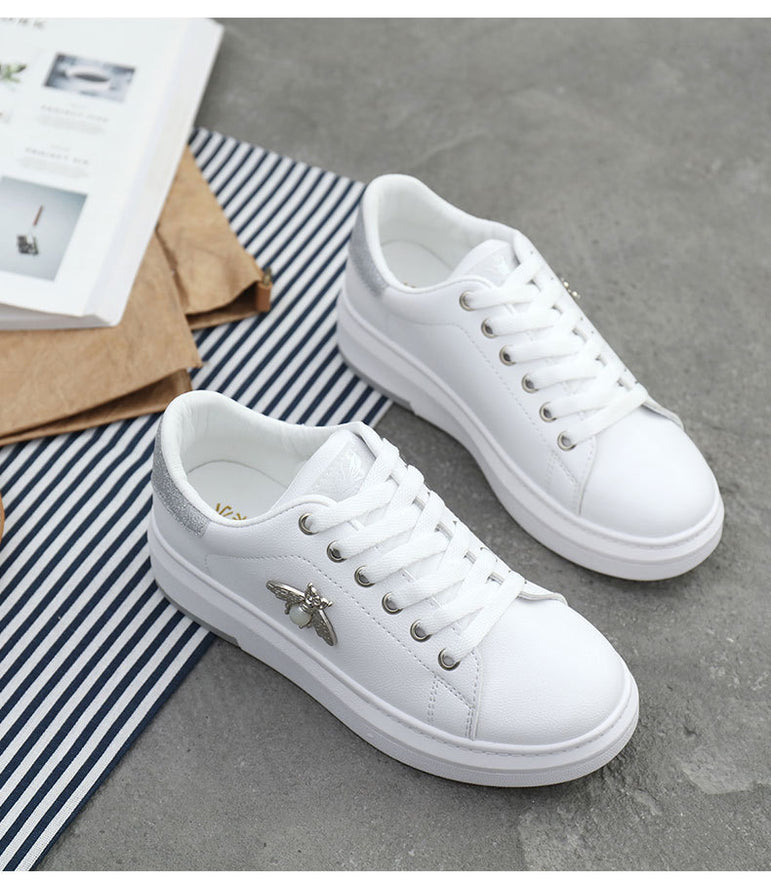 Fashion Breathable PU Leather Platform Sneakers