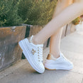 Fashion Breathable PU Leather Platform Sneakers