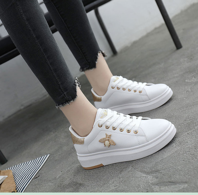 Fashion Breathable PU Leather Platform Sneakers