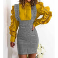 Frill Ruffle Pinafore High Waist Party Mini Dress