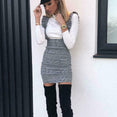 Frill Ruffle Pinafore High Waist Party Mini Dress