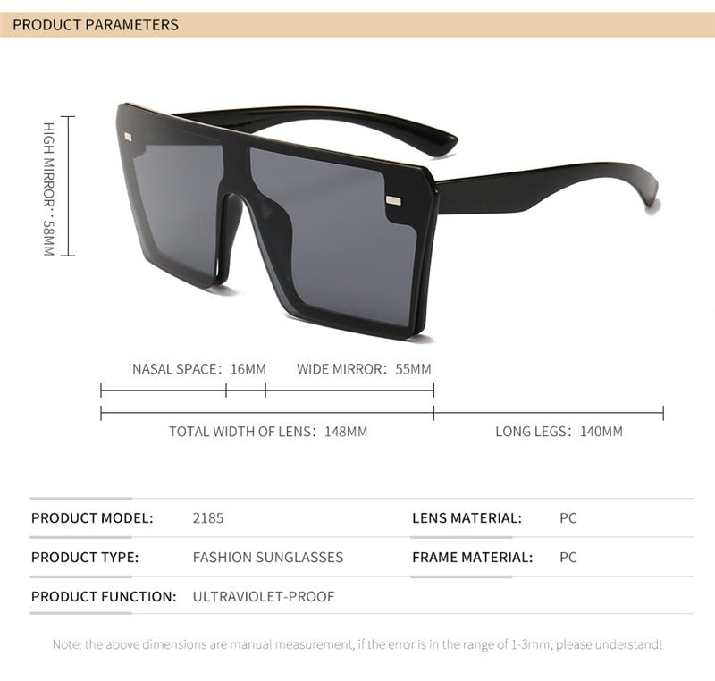 Luxury Brand Fashion Flat Top Sunglasses
