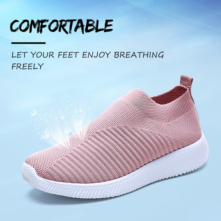 Air Mesh Soft Female Knitted Vulcanized Shoes