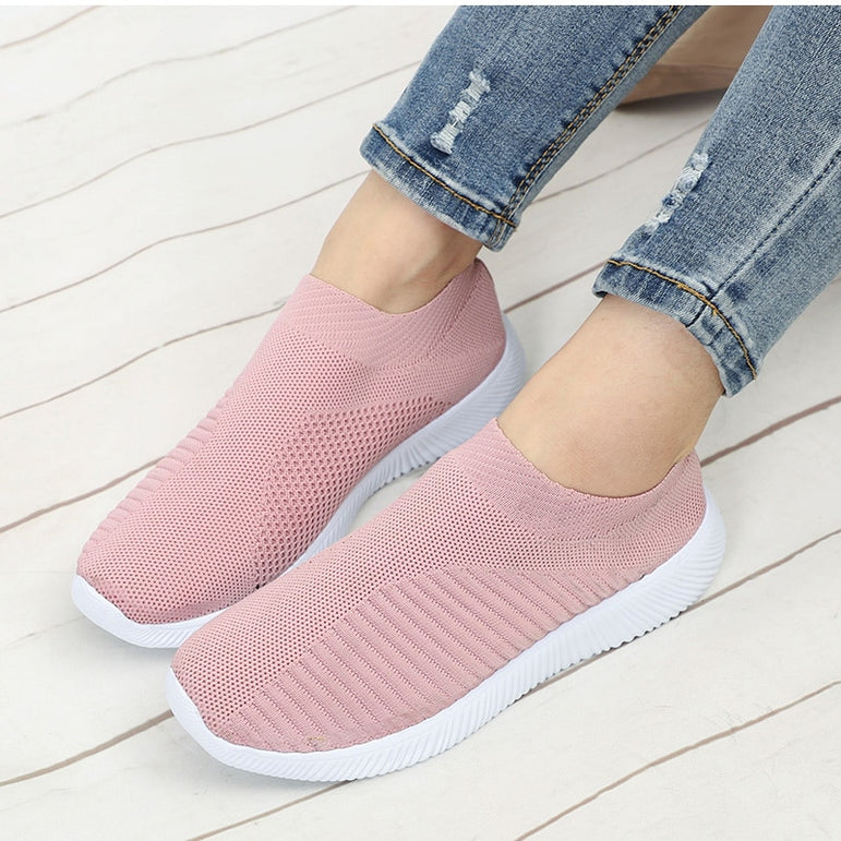 Air Mesh Soft Female Knitted Vulcanized Shoes