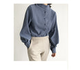 Vintage Lantern Sleeve Thicken Women Shirt Blouses