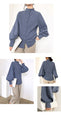 Vintage Lantern Sleeve Thicken Women Shirt Blouses