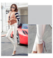 Autumn Winter Women Thin Velvet PU Leather Pants