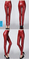 Autumn Winter Women Thin Velvet PU Leather Pants