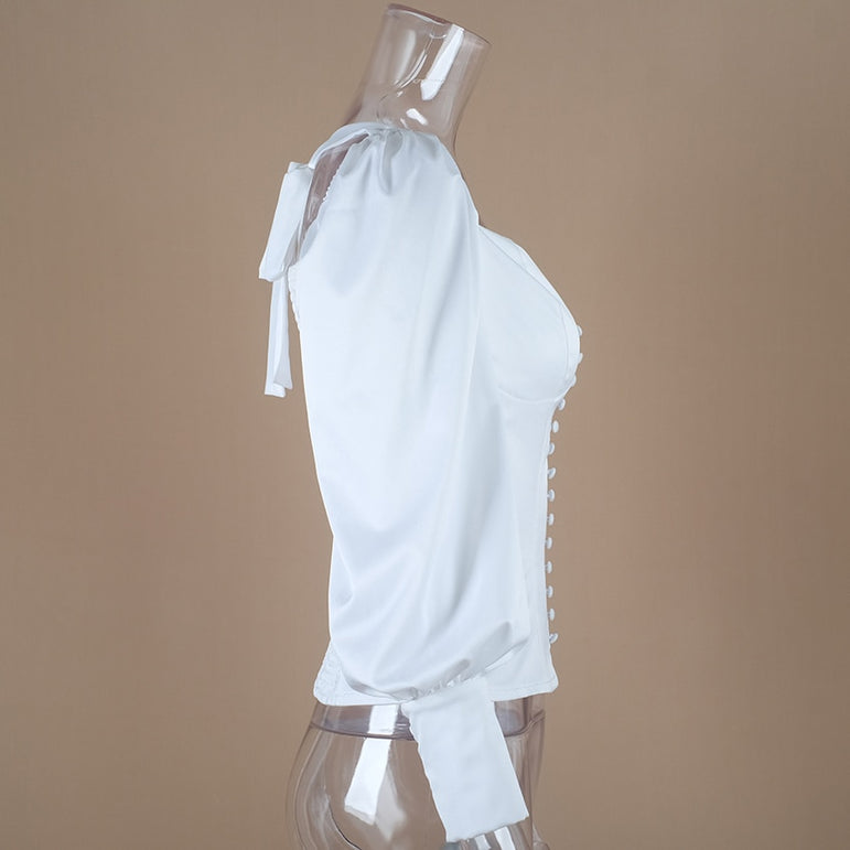 Square Collar Tunic Women Female Elegant Blouse Shirt