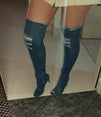 High Heels Women Shoes Tassel Jean Boat