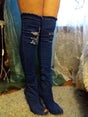 High Heels Women Shoes Tassel Jean Boat
