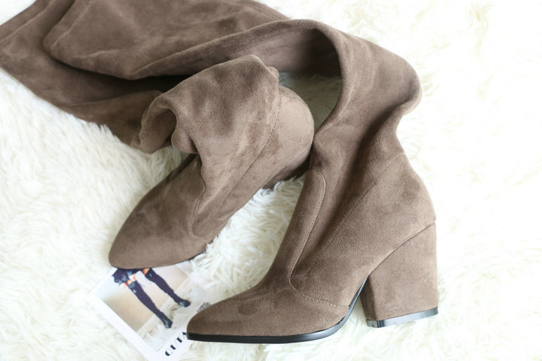 Over The Knee High Winter Shoes Pointed Toe Boots