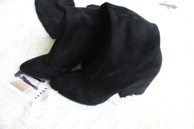 Over The Knee High Winter Shoes Pointed Toe Boots