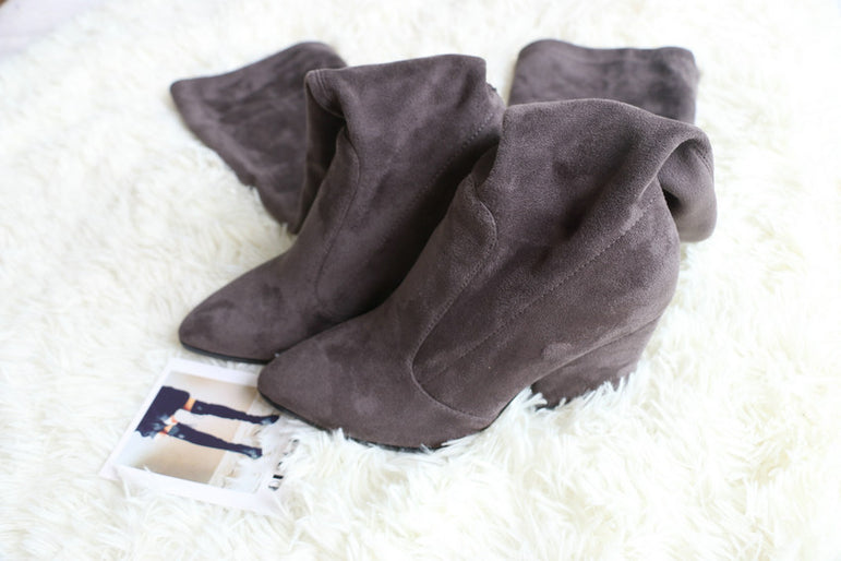 Over The Knee High Winter Shoes Pointed Toe Boots