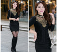 Floral Cotton Long Sleeve Chiffon Lace Blouse