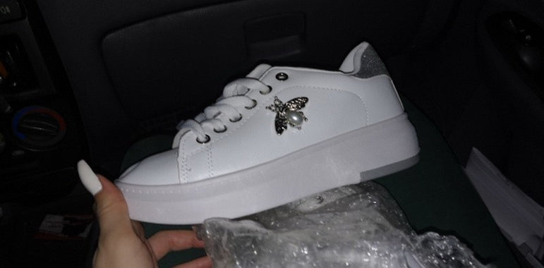 Fashion Breathable PU Leather Platform Sneakers