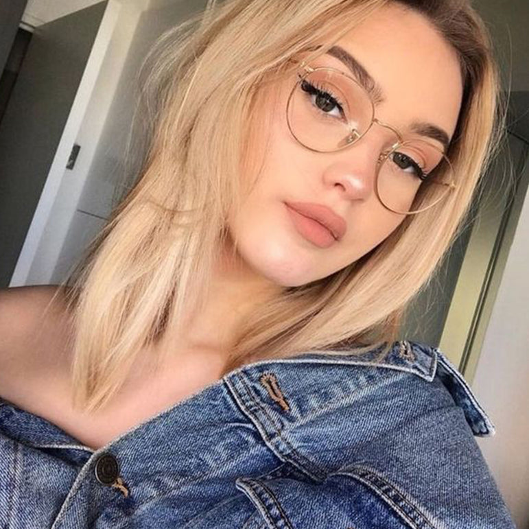 Classic Round Women's Metal Eyeglasses