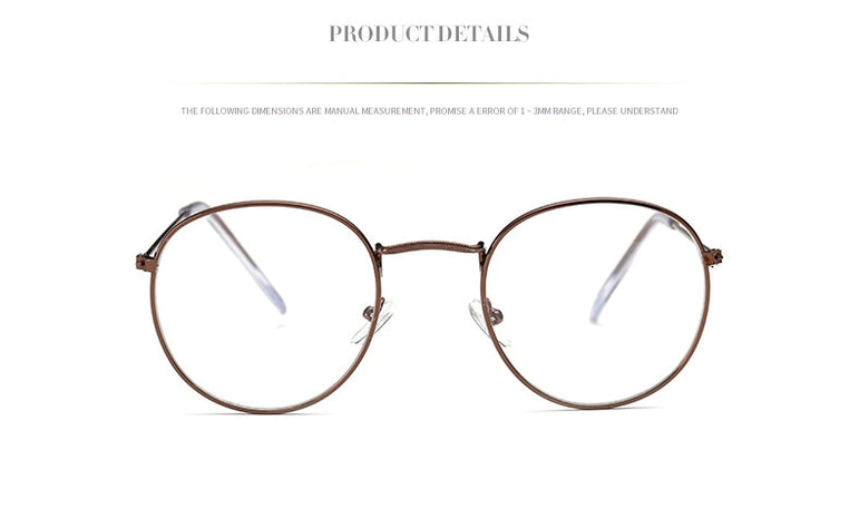 Classic Round Women's Metal Eyeglasses
