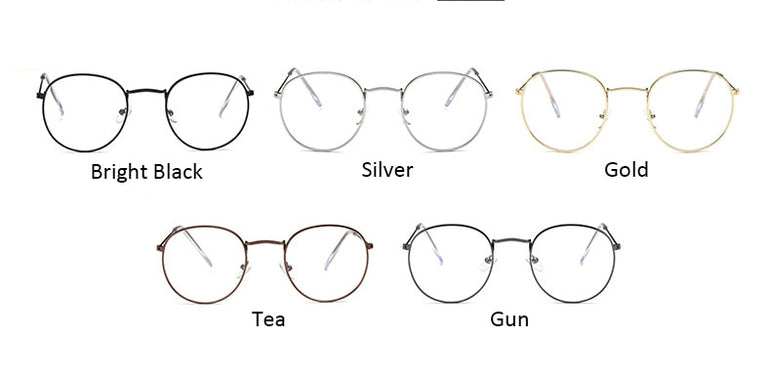Classic Round Women's Metal Eyeglasses