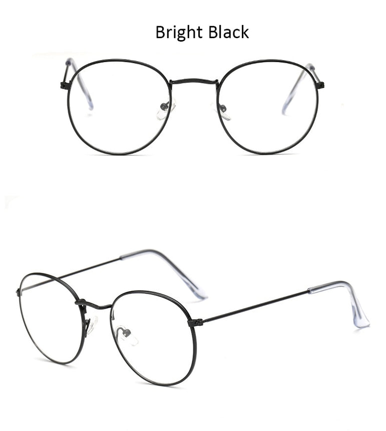 Classic Round Women's Metal Eyeglasses