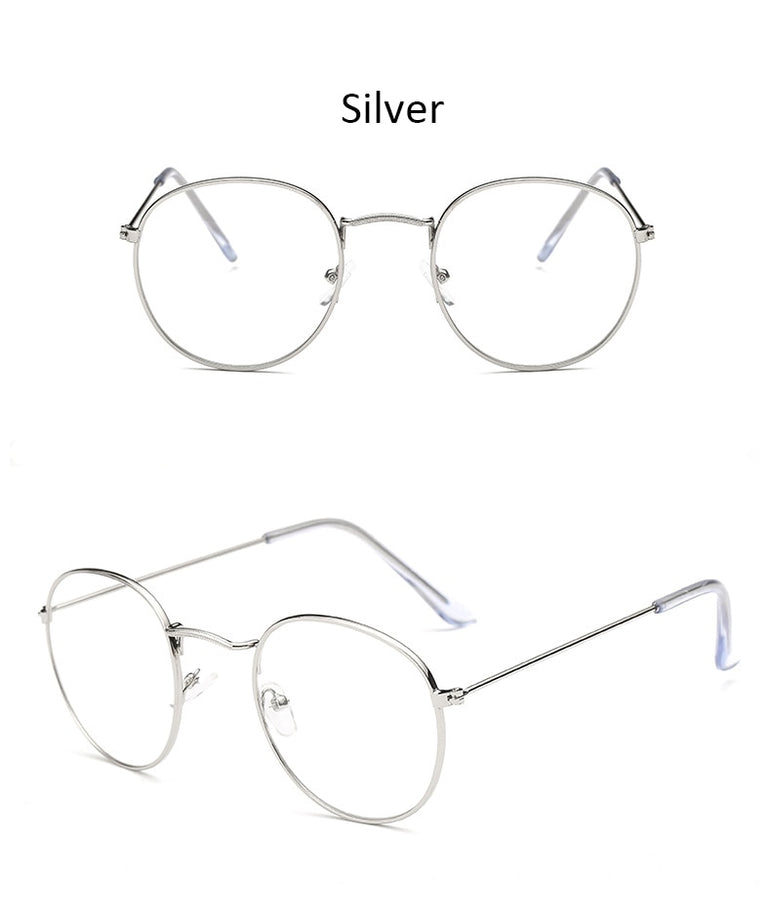 Classic Round Women's Metal Eyeglasses