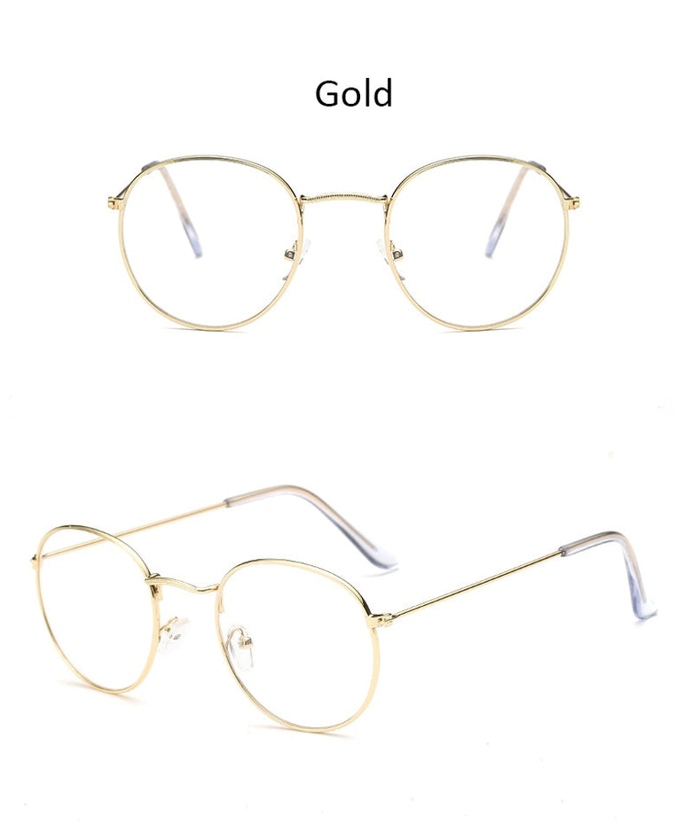 Classic Round Women's Metal Eyeglasses