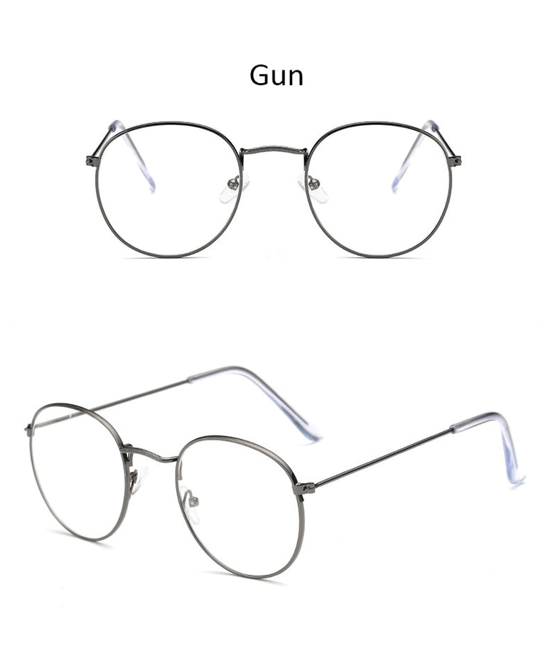 Classic Round Women's Metal Eyeglasses