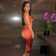 Satin lace up 2020 summer women bodycon