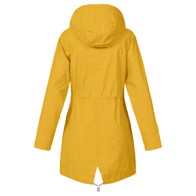 Women Windproof Long Hooded Jackets