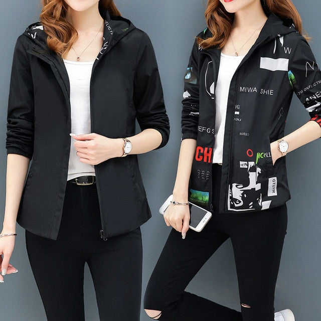 Streetwear Hooded Printed jacket