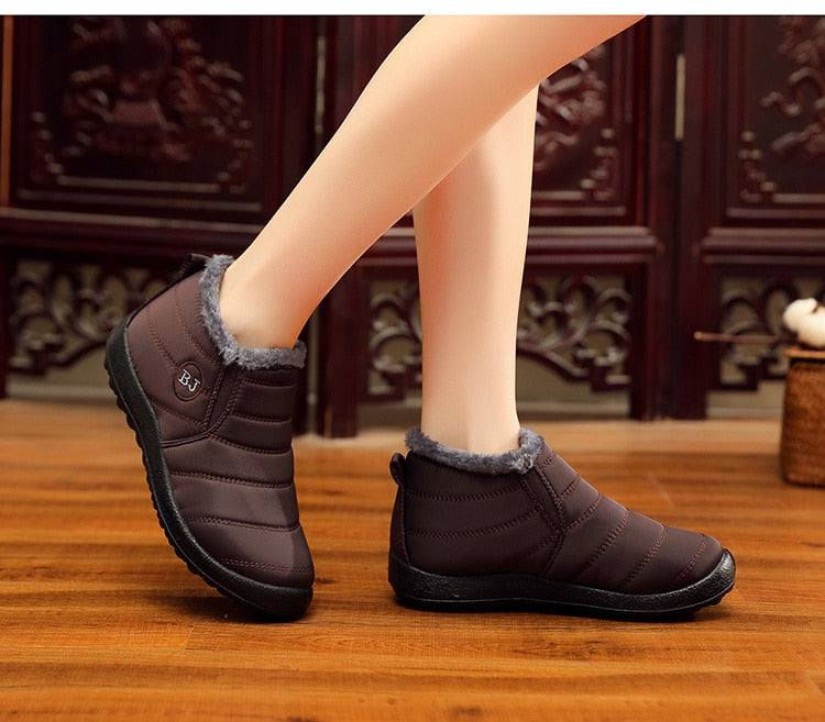 Winter Casual Shoes Women Warm Fur Ankle Sneakers