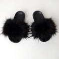Warm Fur Slippers Women Faux Fox Fur Slides