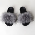 Warm Fur Slippers Women Faux Fox Fur Slides