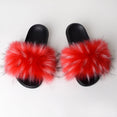 Warm Fur Slippers Women Faux Fox Fur Slides