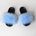 Warm Fur Slippers Women Faux Fox Fur Slides