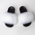 Warm Fur Slippers Women Faux Fox Fur Slides