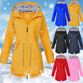 Women Windproof Long Hooded Jackets
