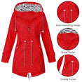 Women Windproof Long Hooded Jackets