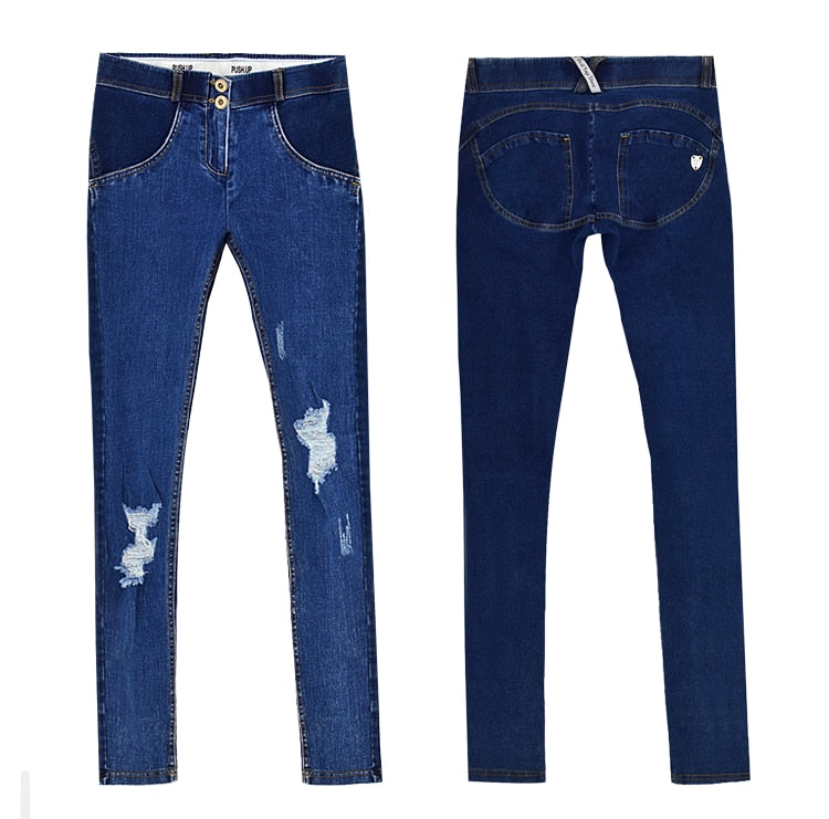 Jeans Woman Peach Push Up Hip Skinny Denim Pant