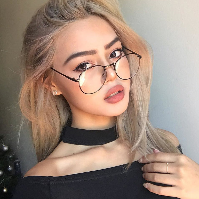 Classic Round Women's Metal Eyeglasses