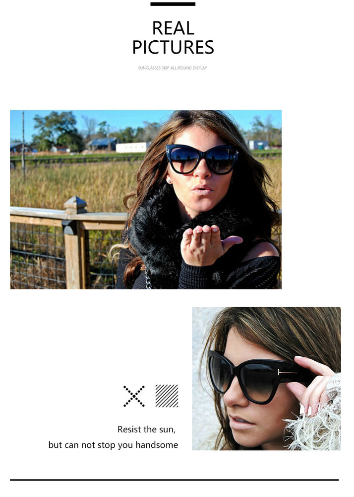 Cat Eye Oversize Gradient Sunglasses
