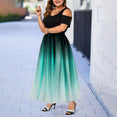 Summer Plus Size Hollow Gradient Maxi Dress