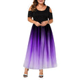 Summer Plus Size Hollow Gradient Maxi Dress