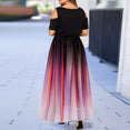 Summer Plus Size Hollow Gradient Maxi Dress