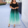 Summer Plus Size Hollow Gradient Maxi Dress