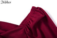 V Neck off shoulder Elegant midi dress