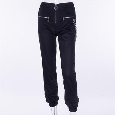 Zipper Streetwear Women Casual Harem pants